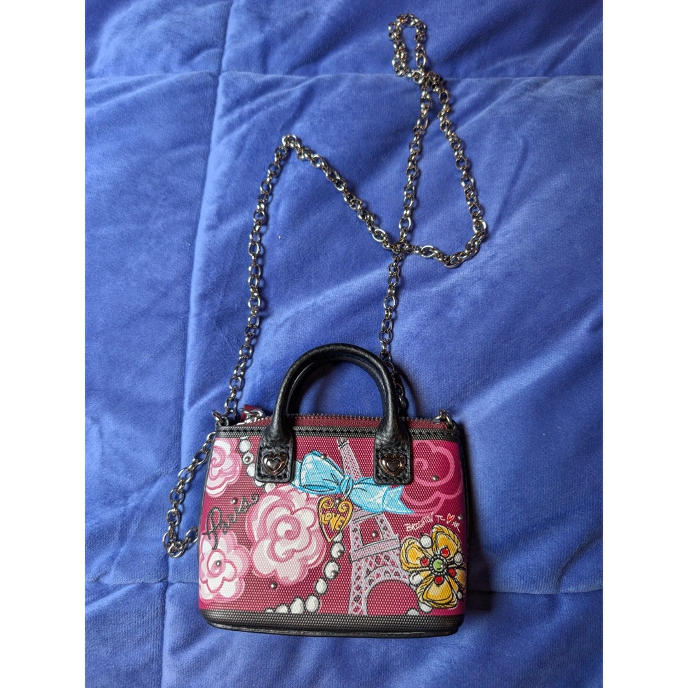 Brighton Paris Blooms Micro Tote Crossbody Bag Floral Sketch